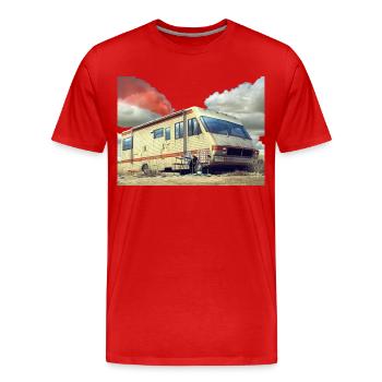 Wohnwagen Heisenberg - Männer Premium Bio T-Shirt - Rot - Vorne - Damien (186cm)