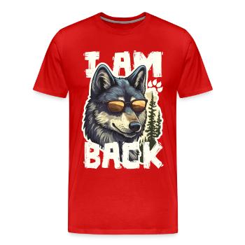 Wolf Wölfe Natur Cooles Motiv Tierschutz - Männer Premium Bio T-Shirt - Rot - Vorne - Damien (186cm)