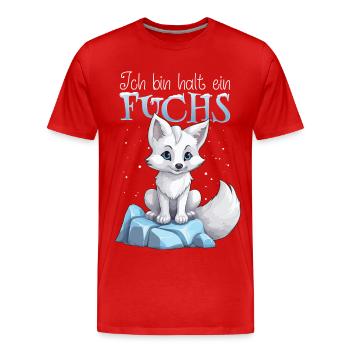 Fuchs Polarfuchs Schneefuchs Arktis Polar - Männer Premium Bio T-Shirt - Rot - Vorne - Damien (186cm)