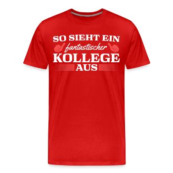 Arbeitskollege Büro bester Kollege - Männer Premium Bio T-Shirt - Rot - Vorne - Damien (186cm)