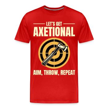 axetional axt werfen bullseye zielen wurf wiederholung - Männer Premium Bio T-Shirt - Rot - Vorne - Damien (186cm)