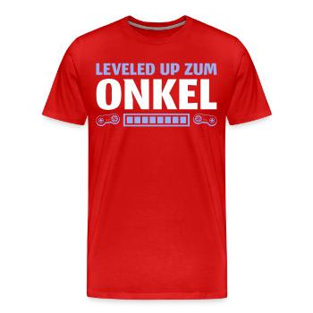 Werdender Onkel Schwangerschaftsverkündung - Männer Premium Bio T-Shirt - Rot - Vorne - Damien (186cm)