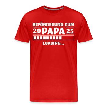 Werdender Papa 2025 Schwangerschaftsverkündung - Männer Premium Bio T-Shirt - Rot - Vorne - Damien (186cm)