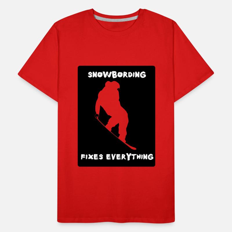 Snowboarding fixes everything Männer Premium Bio T-Shirt