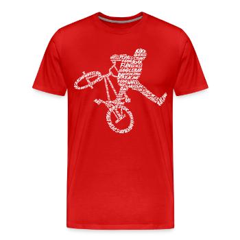 BMX Bike Stunt Typografie Herren Fahrrad BMX - Männer Premium Bio T-Shirt - Rot - Vorne - Damien (186cm)