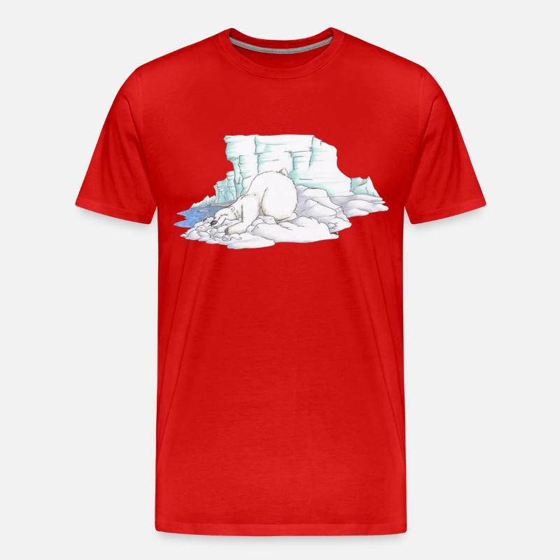 Eisbär - Männer Premium Bio T-Shirt - Rot