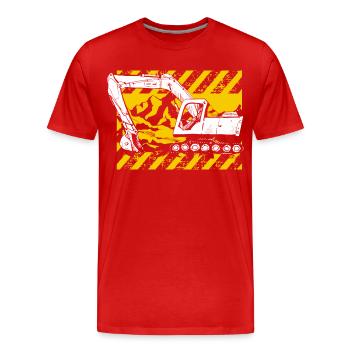 Excavator machine operator work job job gala construction - Men's Premium Organic T-Shirt - red - Front - Damien (186cm)