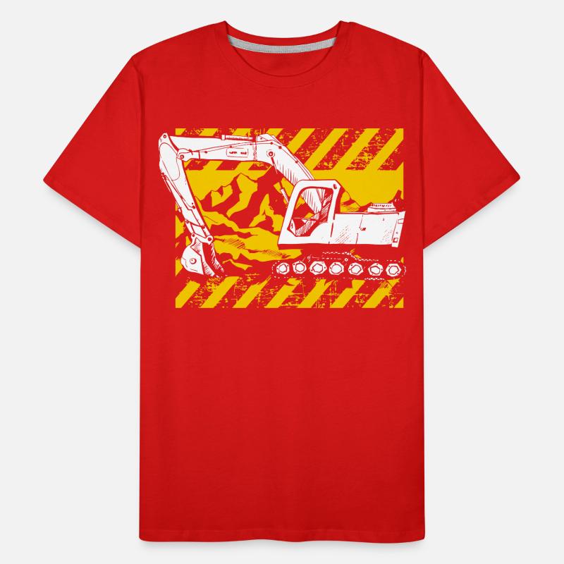 Excavator machine operator work job job gala construction Men's Premium Organic T-Shirt