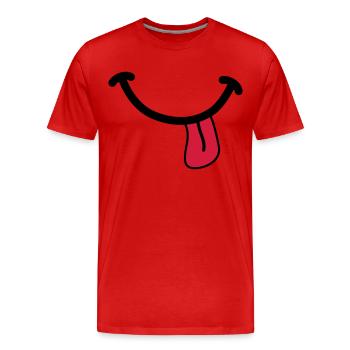 SMILEY - Männer Premium Bio T-Shirt - Rot - Vorne - Damien (186cm)