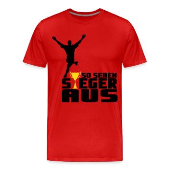 So sehen Sieger aus - Männer Premium Bio T-Shirt - Rot - Vorne - Damien (186cm)