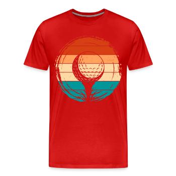Golf Golfer - Männer Premium Bio T-Shirt - Rot - Vorne - Damien (186cm)