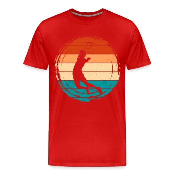 Badminton - Männer Premium Bio T-Shirt - Rot - Vorne - Damien (186cm)