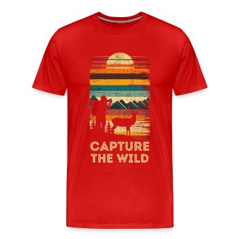 Photographie, Photographie de nature, Photographie animalière - T-shirt bio Premium Homme - rouge - Devant - Damien (186cm)