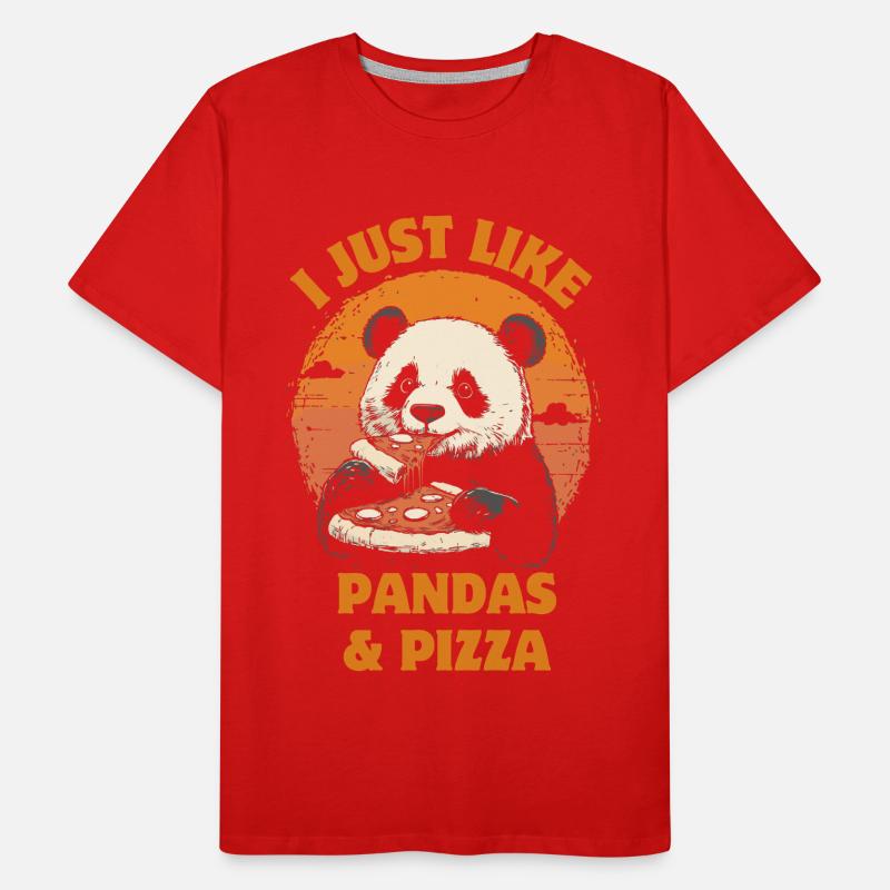 Panda eats pizza Men's Premium Organic T-Shirt