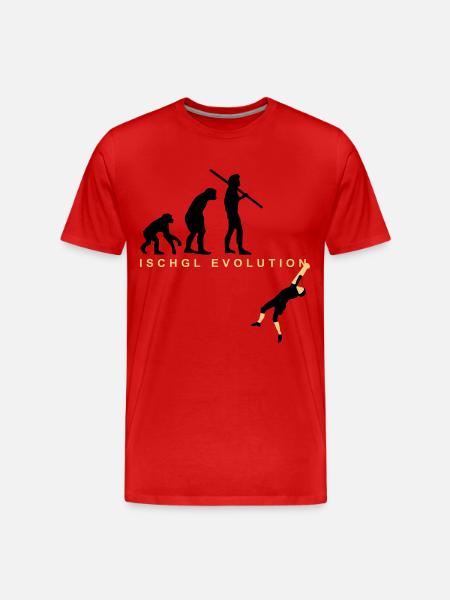 Evolution Bergsteiger - Männer Premium Bio T-Shirt - Rot