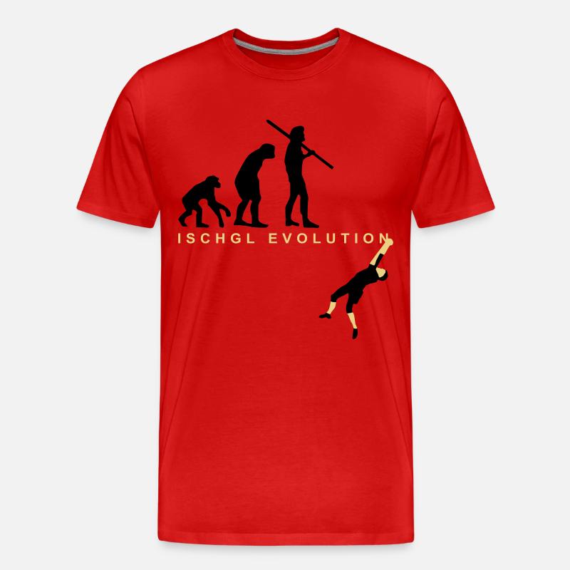 Evolution Bergsteiger - Männer Premium Bio T-Shirt - Rot