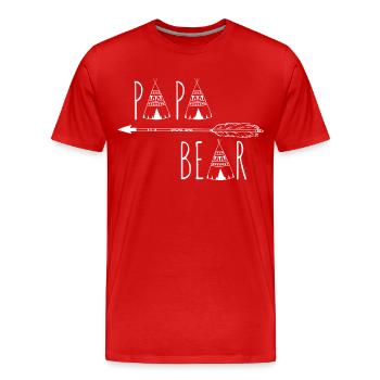 Papa Ours - T-shirt bio Premium Homme - rouge - Devant - Damien (186cm)