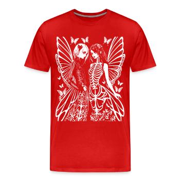 Fairycore Aesthetics Skeleton Fairy Goth Gothic G - Men's Premium Organic T-Shirt - red - Front - Damien (186cm)