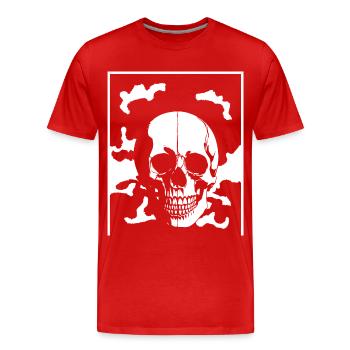 Horror Skull Skull Art Skull Gothic Heavy Metal - Men's Premium Organic T-Shirt - red - Front - Damien (186cm)
