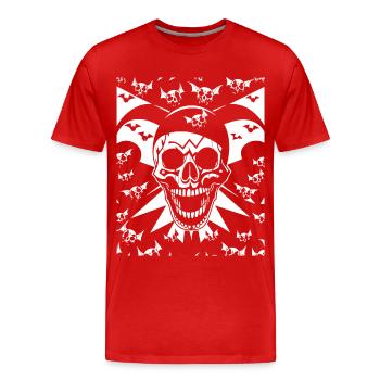 Horror Skull Skull Art Skull Gothic Heavy Metal - Men's Premium Organic T-Shirt - red - Front - Damien (186cm)