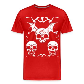 Horror Skull Skull Art Skull Gothic Heavy Metal - Men's Premium Organic T-Shirt - red - Front - Damien (186cm)