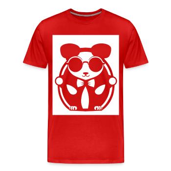 Hamster drôle avec des lunettes de soleil Hamsters - T-shirt bio Premium Homme - rouge - Devant - Damien (186cm)