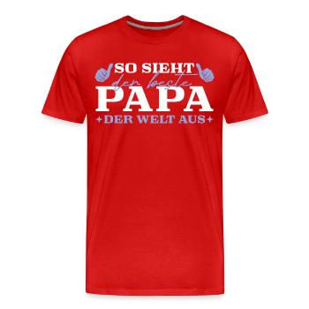 Bester Papa der Welt Vatertag - Männer Premium Bio T-Shirt - Rot - Vorne - Damien (186cm)