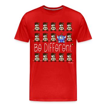 Licorne Bleu - Be Different, WT - T-shirt bio Premium Homme - rouge - Devant - Damien (186cm)