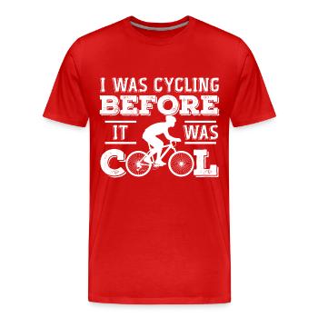 Fahrradfahren Cool - Männer Premium Bio T-Shirt - Rot - Vorne - Damien (186cm)