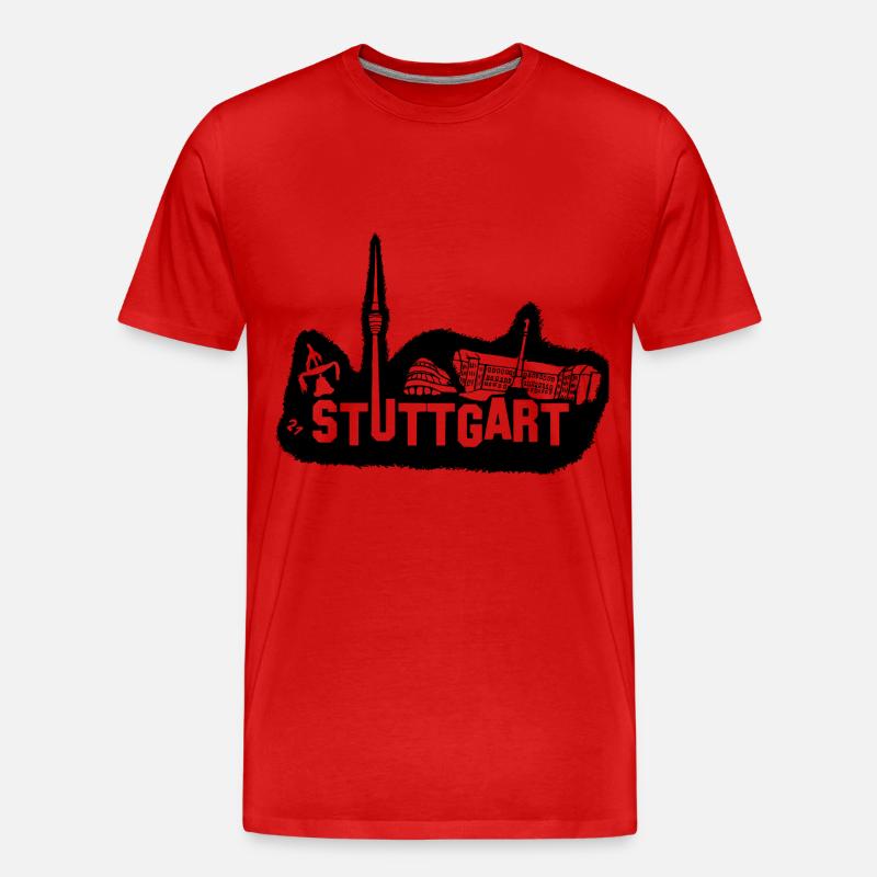 STUTTGART - Männer Premium Bio T-Shirt - Rot