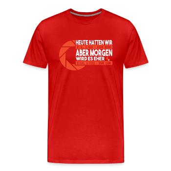 Fotograf - Männer Premium Bio T-Shirt - Rot - Vorne - Damien (186cm)