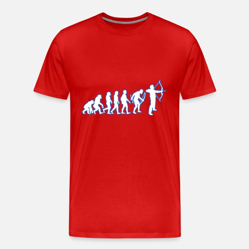 Evolution Bogenschießen - Männer Premium Bio T-Shirt - Rot