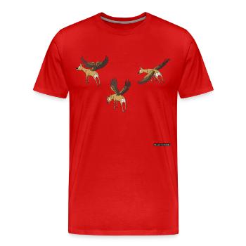 fliegende Hirsche - Männer Premium Bio T-Shirt - Rot - Vorne - Damien (186cm)