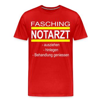 Fasching Notarzt - Männer Premium Bio T-Shirt - Rot - Vorne - Damien (186cm)