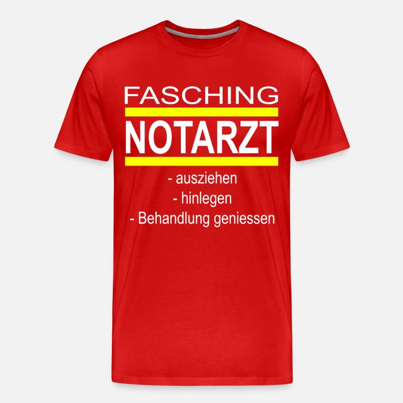 Fasching Notarzt - Männer Premium Bio T-Shirt - Rot