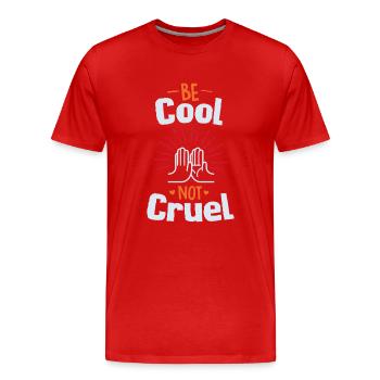 Be Cool Shirt - serrer la main noir - T-shirt bio Premium Homme - rouge - Devant - Damien (186cm)