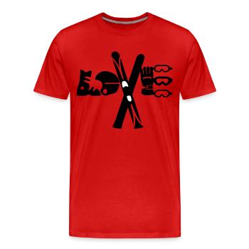 Love Ski - Männer Premium Bio T-Shirt - Rot - Vorne - Damien (186cm)