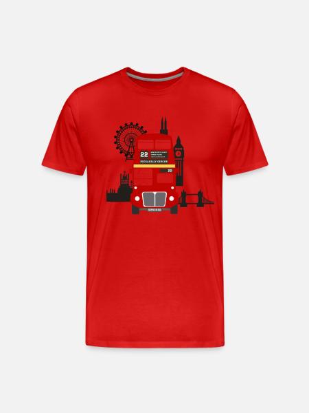 England, London, sightseeing, - Men's Premium Organic T-Shirt - red