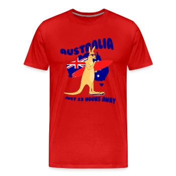 Surfing Kangaroo Australia - T-shirt bio Premium Homme - rouge - Devant - Damien (186cm)