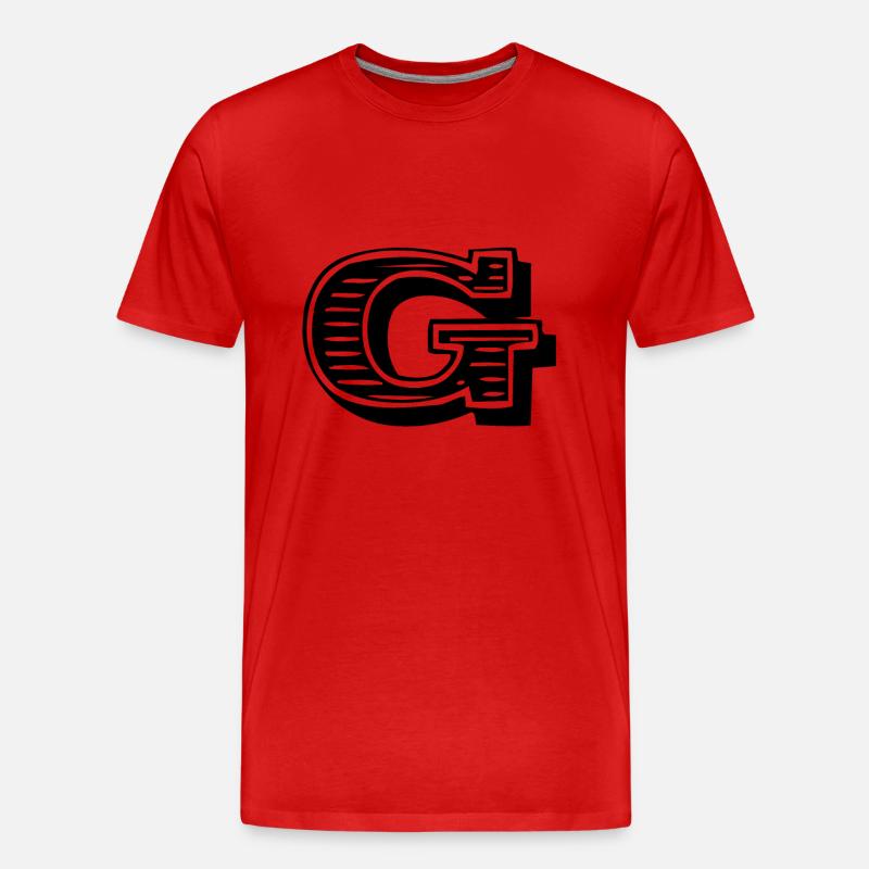 Buchstabe G - Männer Premium Bio T-Shirt - Rot