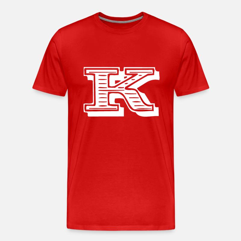 Buchstabe K - Männer Premium Bio T-Shirt - Rot