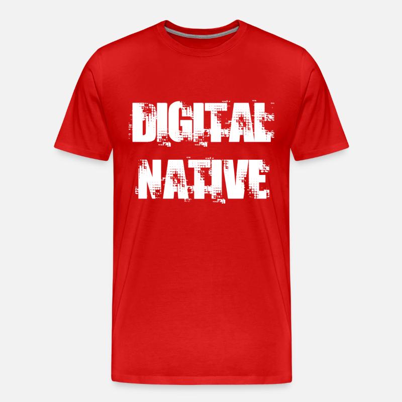 DIGITAL NATIVE - Männer Premium Bio T-Shirt - Rot