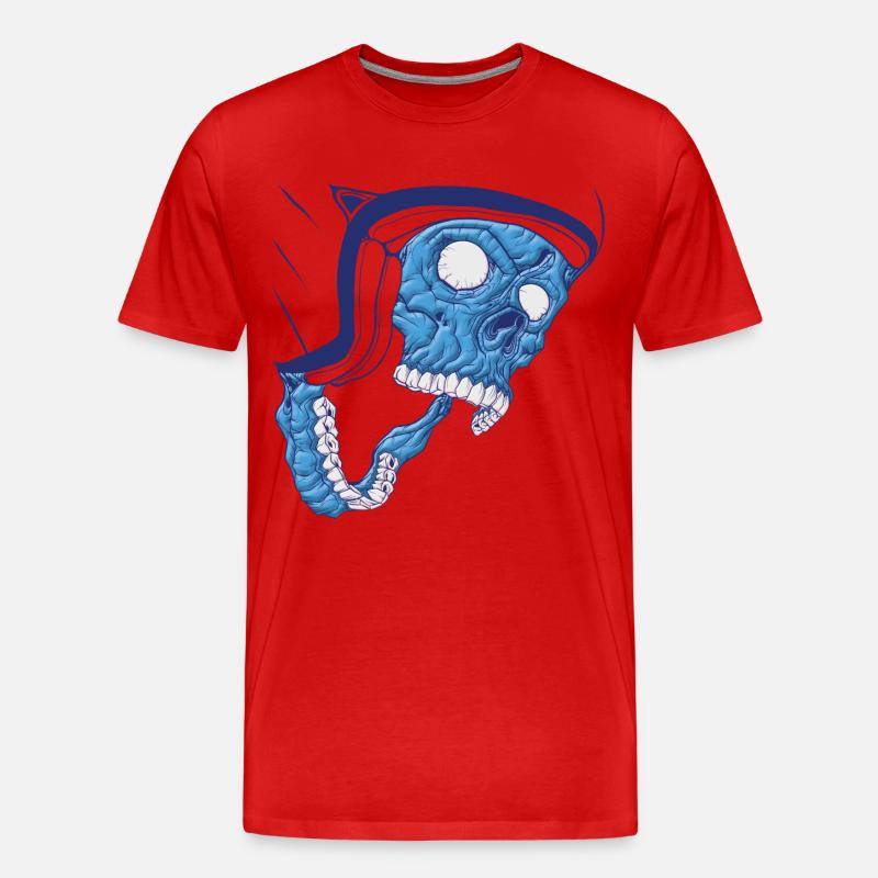 Schädel Kopf - Männer Premium Bio T-Shirt - Rot