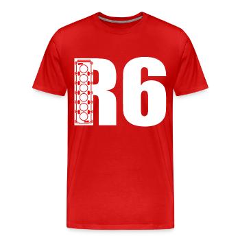 R6 inline six-cylinder in-line engine - Men's Premium Organic T-Shirt - red - Front - Damien (186cm)