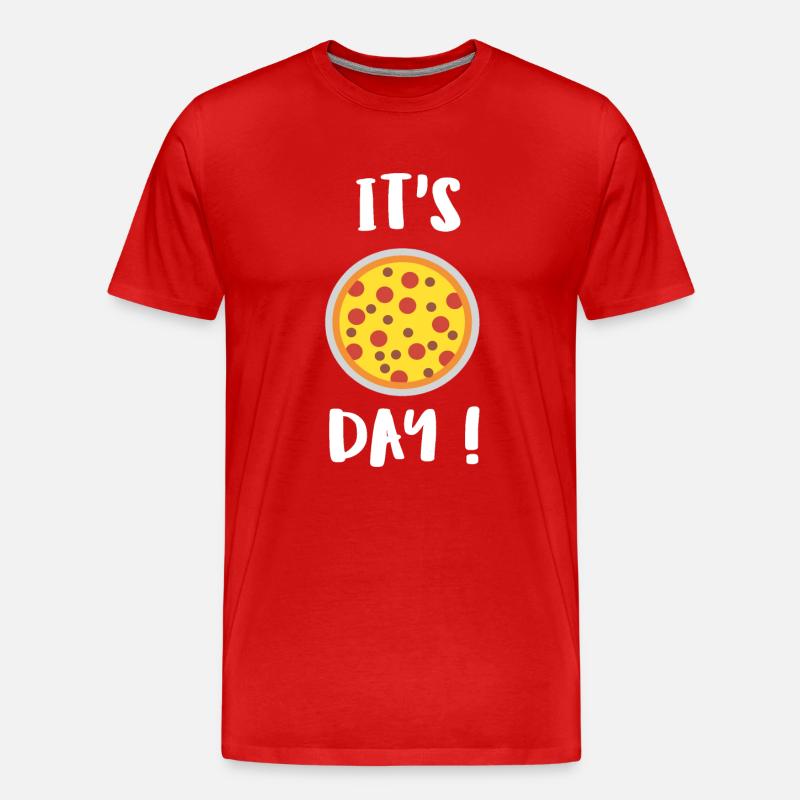 Pizza Day! Essen Geschenk - Männer Premium Bio T-Shirt - Rot