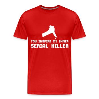 SERIAL KILLER - Men's Premium Organic T-Shirt - red - Front - Damien (186cm)