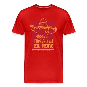 Ils m'appellent El Jefe chemise de gestionnaire drôle - T-shirt bio Premium Homme - rouge - Devant - Damien (186cm)