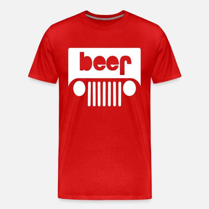 Beer / Jeep ... Geschenkidee - Männer Premium Bio T-Shirt - Rot