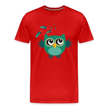 Suesse Eule - Männer Premium Bio T-Shirt - Rot - Vorne - Damien (186cm)