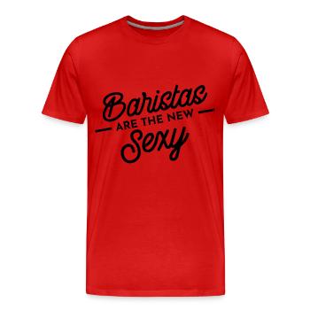Barista Café Cadeau Caféine Profession Café Bar - T-shirt bio Premium Homme - rouge - Devant - Damien (186cm)